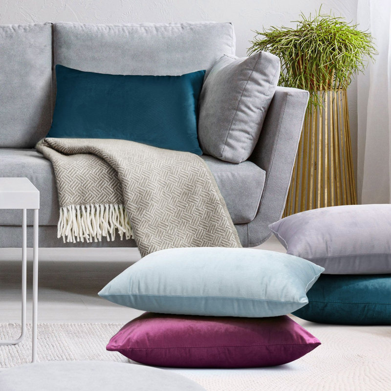 Velvet decorative Throw Pillow Cover, Ice Blue