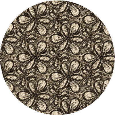 Tapis brun en laine florale Guillory