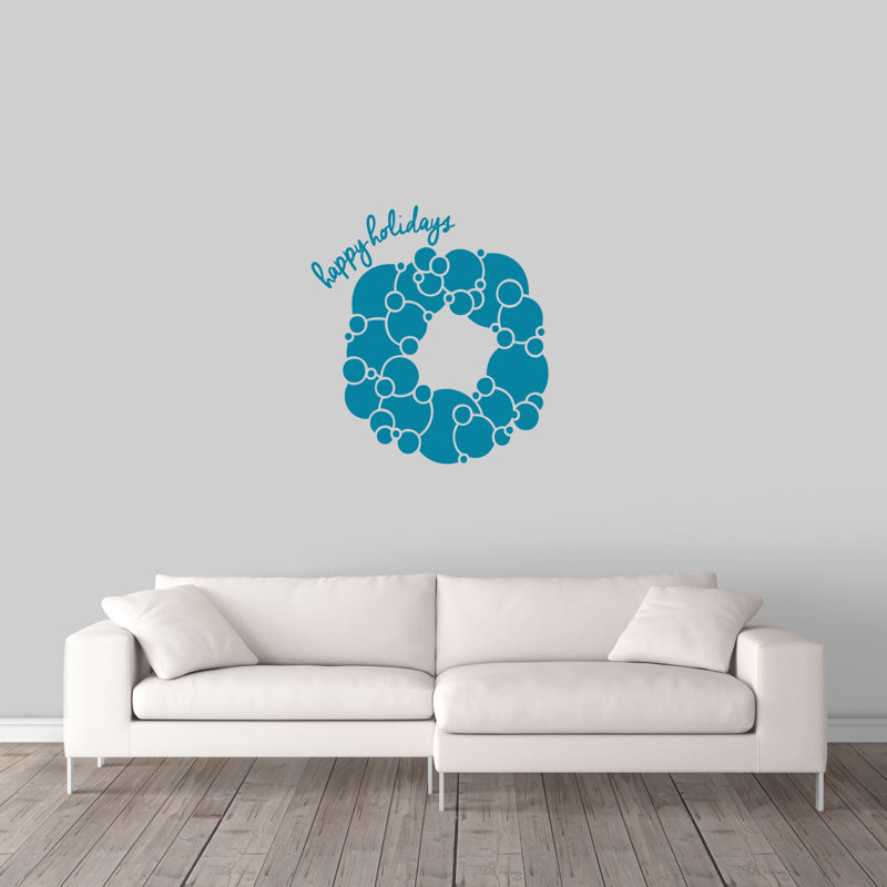 Adhésif décoratif joyeuses fêtes Maurin, Bleu sarcelle