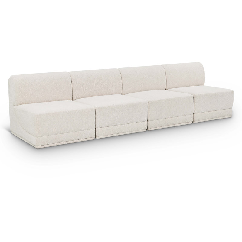 Canapé modulaire Ollie CAL117 de 120 po Ollie, Tissu crème bouclé