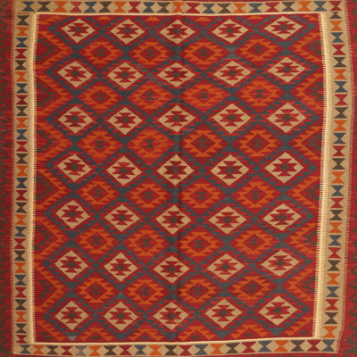 Tapis de zone rouge/brun contemporain