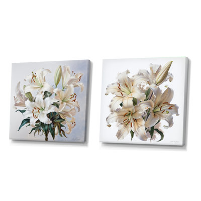 Lily Blossom Ballet - Lilies Square Collage Set Of 2