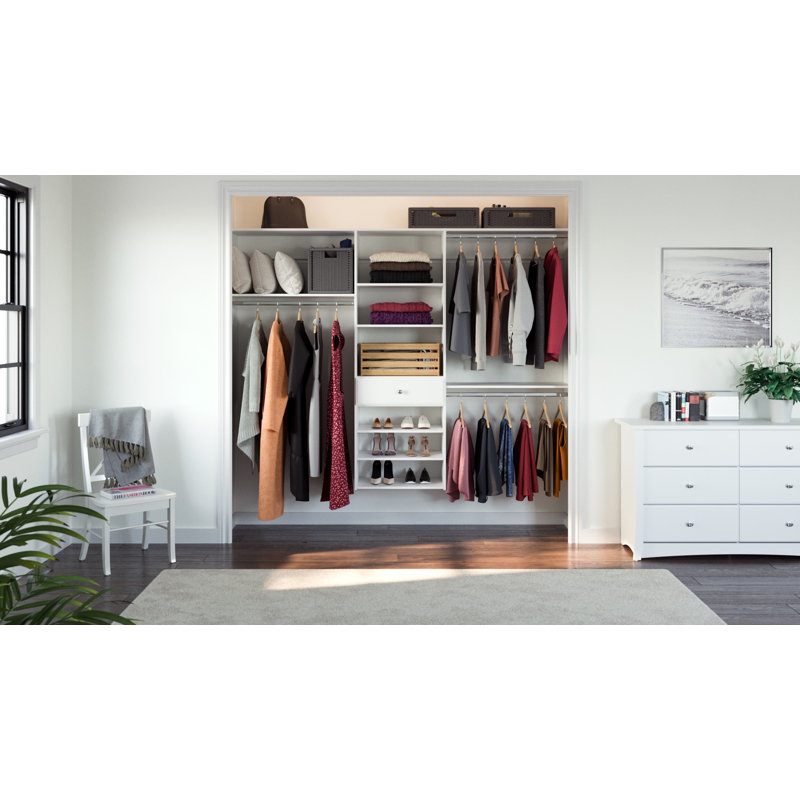 Grid 96" W Closet System Walk-In Sets, Honey Blonde