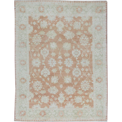 Tapis rouge et vert noué à la main de haute qualité