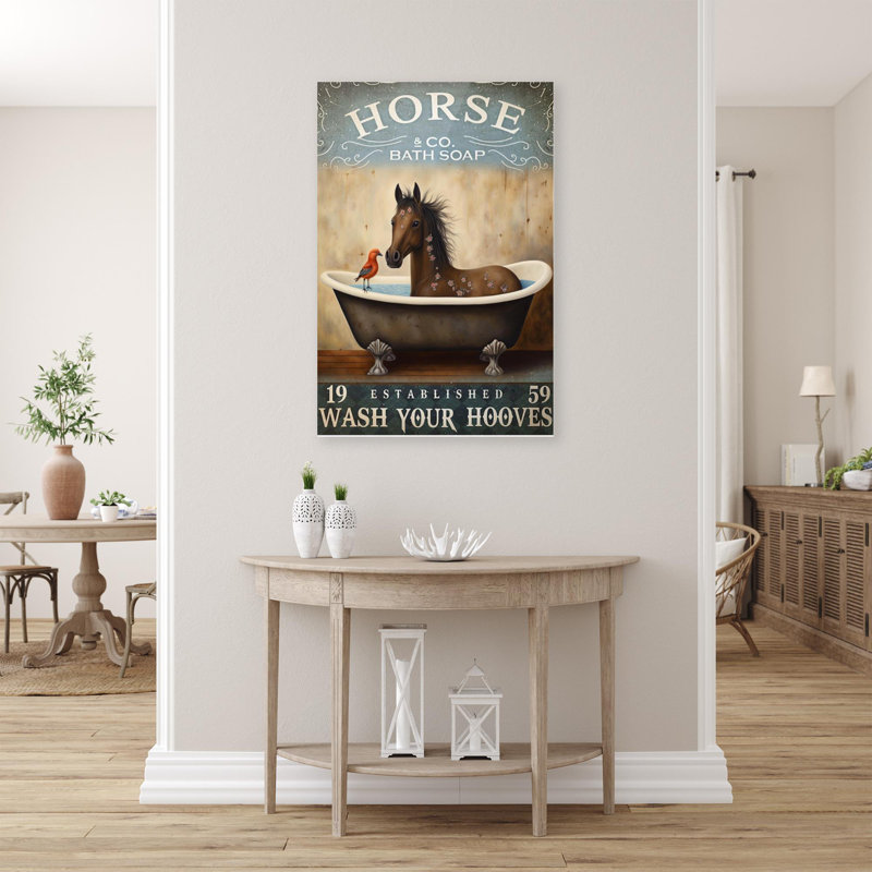 «Kodey Horse Bath Soap On Canvas», impression, H 36 po x l 24 po x P 1,25 po