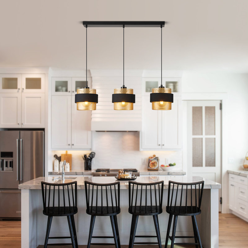 3 - Light Matte Black Drum Pendant