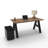 Serenity Modern A-Frame Executive Writing Office Desk, with Cushion Top Mobile Storage, 60x30, Walnut Strand Top-239385328-239385332