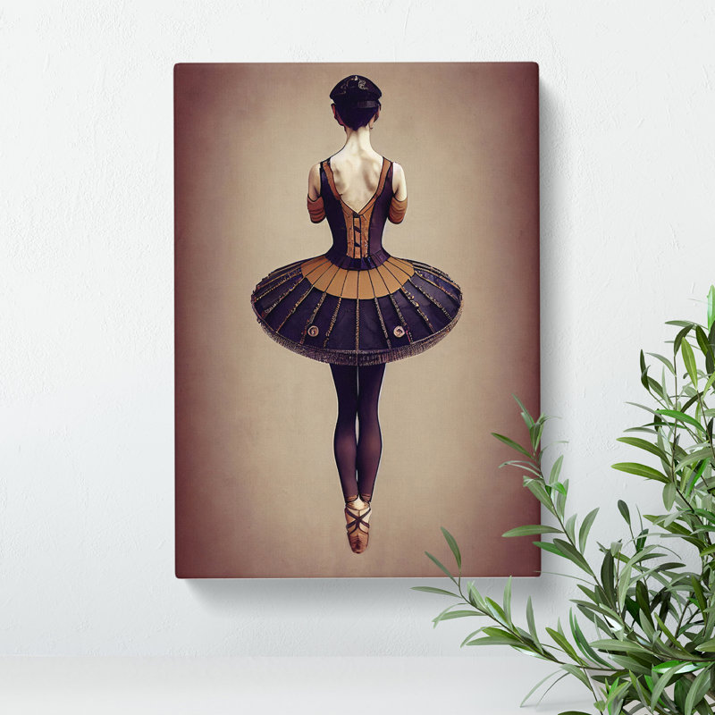 Vintage Ballerina - Wrapped Canvas Print, 50cm H x 35cm W x 3cm D