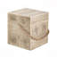 Table d'appoint d'extérieur carrée en grain de bois MGO avec corde tressée simulée - Table de bout intérieure rétro pour la maison et le patio