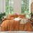 MooMee Lightweight Duvet Cover Set with Zipper Closure 8 Ties 100% Washed Cotton Linen Like Textured Soft Breathable All-Season-109236629-111219970