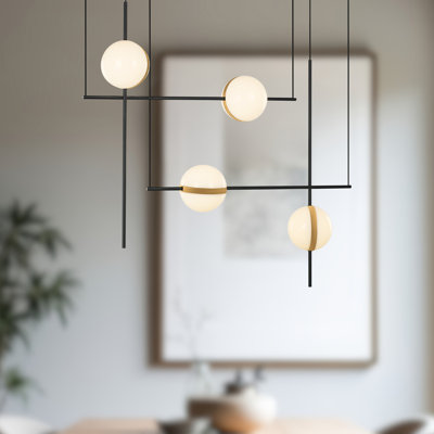 Luminaire suspendu pour îlot de cuisine 4 lumières DEL Tagliato