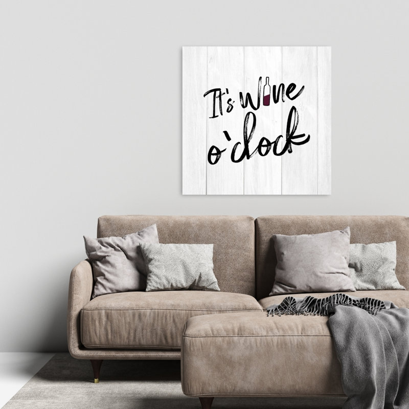 Décoration de cuisine sur toile It's It's O'Horloge noir et blanc, H 24 po x l 24 po