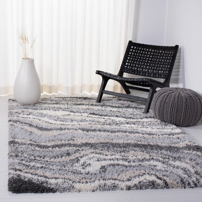 Tapis à poils longs gris / ivoire Foxborough 865