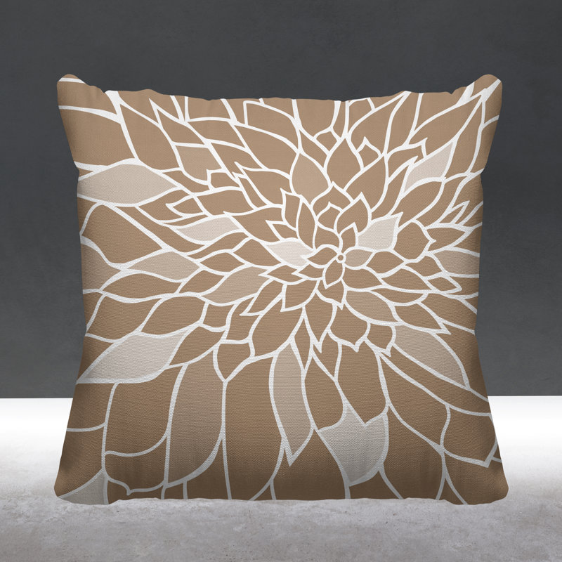 Raina Outdoor Reversible Throw Pillow, 19W" x 19H", Beige