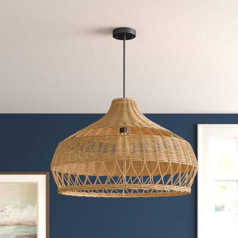 Luminaire suspendu en forme de dôme à 1 lumière Borum, H 22 po x l 36 po x P 36 po