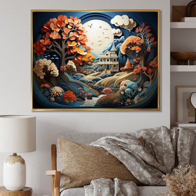 «Barn Symmetry Papercut II», reproduction d'art sur toile abstraite