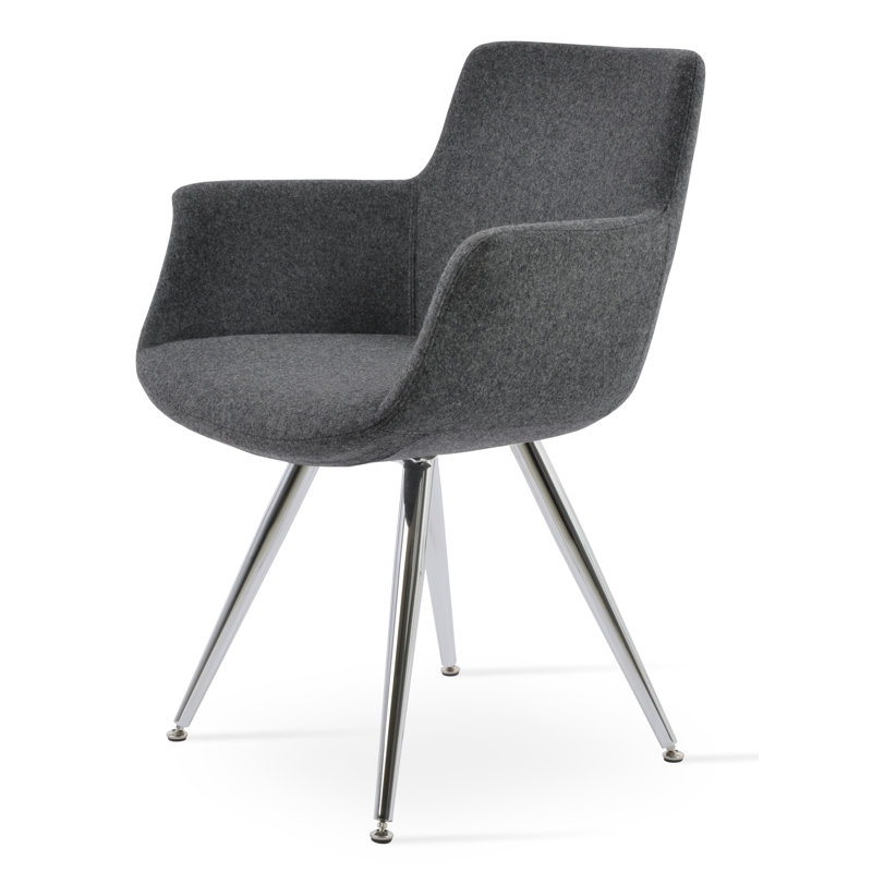 Chaise avec accoudoirs Bottega, Gris foncé