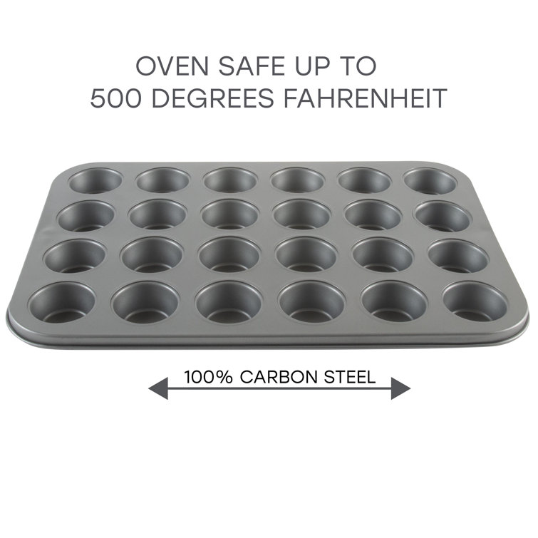 24 Cup Mini Muffin Pan, Non-Stick Carbon Steel