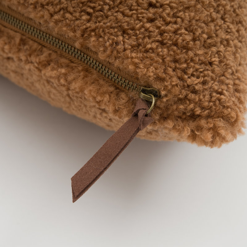 Evergrace Glazed Ginger Sherpa Square Throw Pillow 20x20