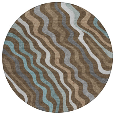 Machine Washable Indoor/Outdoor Chantille ACN2570 Abstract Rug