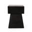 Table d'appoint noire en béton léger, sans assemblage requis, forme piédestal, moderne - l 14,01 po x H 18,79 po, forme d'oxyde de magnésium 14,01 po de profondeur, 18,79 po de hauteur, moderne, oxyde, contemporain