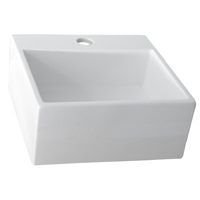 Barclay 12.88'' White Ceramic Rectangular Bathroom Sink