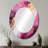 Pink And Gold Marble Essence II - Modern Oval Wall Mirror-1045195827