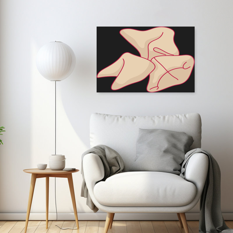 Lucky Fortune Cookies, art mural contemporain, H 24 po x l 36 po