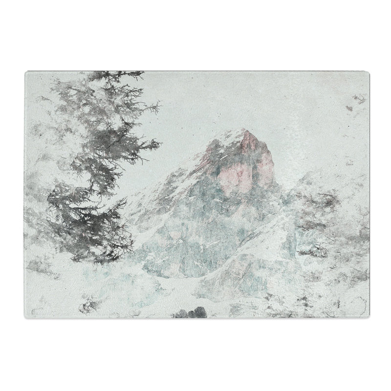 Tempered Glass Mountain Peak Chopping Board, 20 cm x 28.5 cm