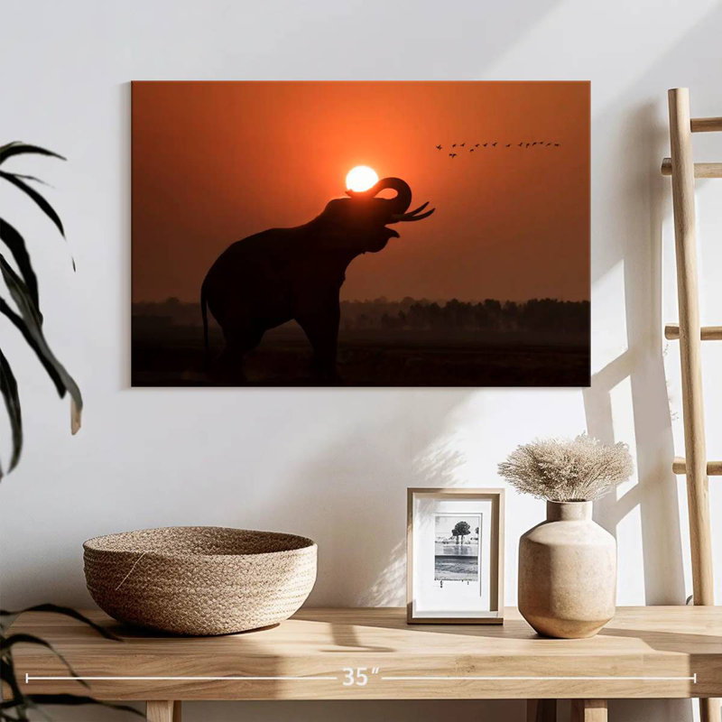 Elephant Call Silhouette, 24" H x 36" W