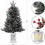 Arbre de Noël illuminé 3 pi avec 78 lumières DEL, arbre artificiel avec flocons de neige et baies rouges, base en wapiti blanc pour la maison, le porche, le bureau, la décoration de fête