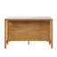 Îlot de cuisine Garren de style ferme moderne de 147 cm (57,68 pouces) en bois avec plateau en placage de marbre, 4 tiroirs, porte-verres à vin et étagère ouverte