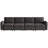 4-Seater Modular Convertible Sofa with Backrest, Grey-118378492-121419030-121419034