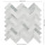 Carrelage mural mosaïque blanc en verre et métal à chevrons 12 po x 12 po Etherea