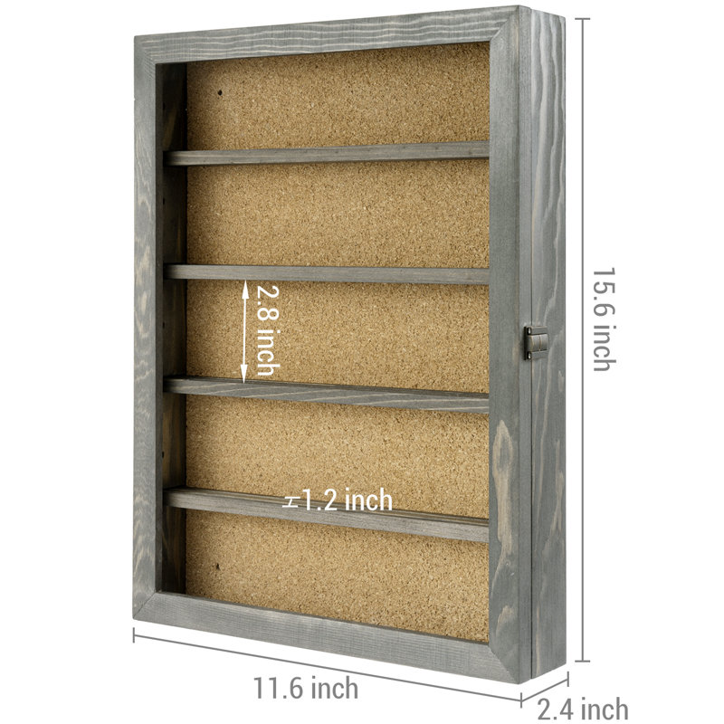 15.6'' H x 11.6'' W Solid Wood Trophy Display Case