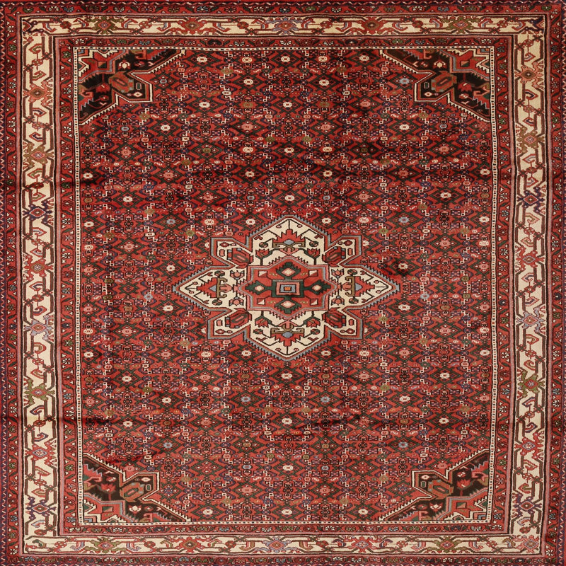 Tapis décoratif rouge sud-ouest Estrella, Carré 6 pi