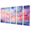 Ensemble de 5 pièces d'art mural rose et bleu pastel