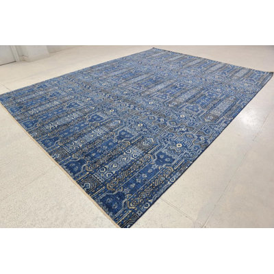 Transitional One-of-a-Kind Rectangle 9' x 12' Hand Knotted Area Rug