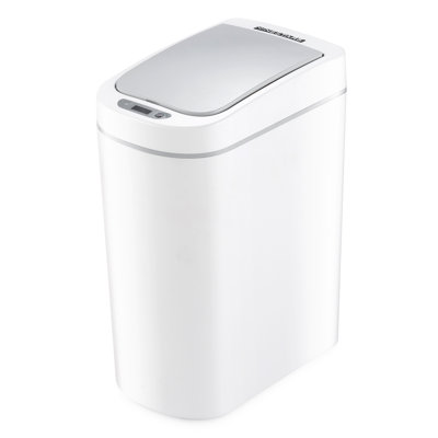 Nine Stars 1.8-Gallon White Plastic Motion-Sensor Waste Garbage Can