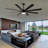 72" Integrated LED Matte Black Large Smart Ceiling Fan With Remote Control