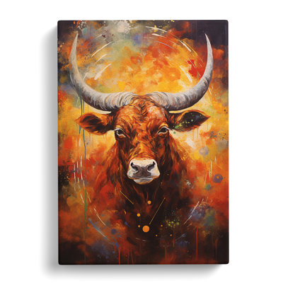 Taurus Zodiac Action Painting - Print