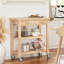 Kitchen Cart Mobile Island on Wheels Rolling Storage Cart Movable Serving with Drawers & Shelves Wood