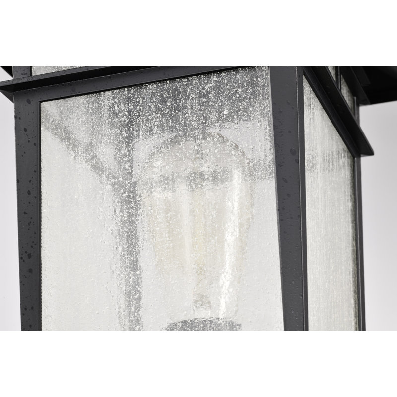 Tête de lanterne câblée 1 lumière, H 16,14 po x l 9 po x P 9 po, Noir texturé