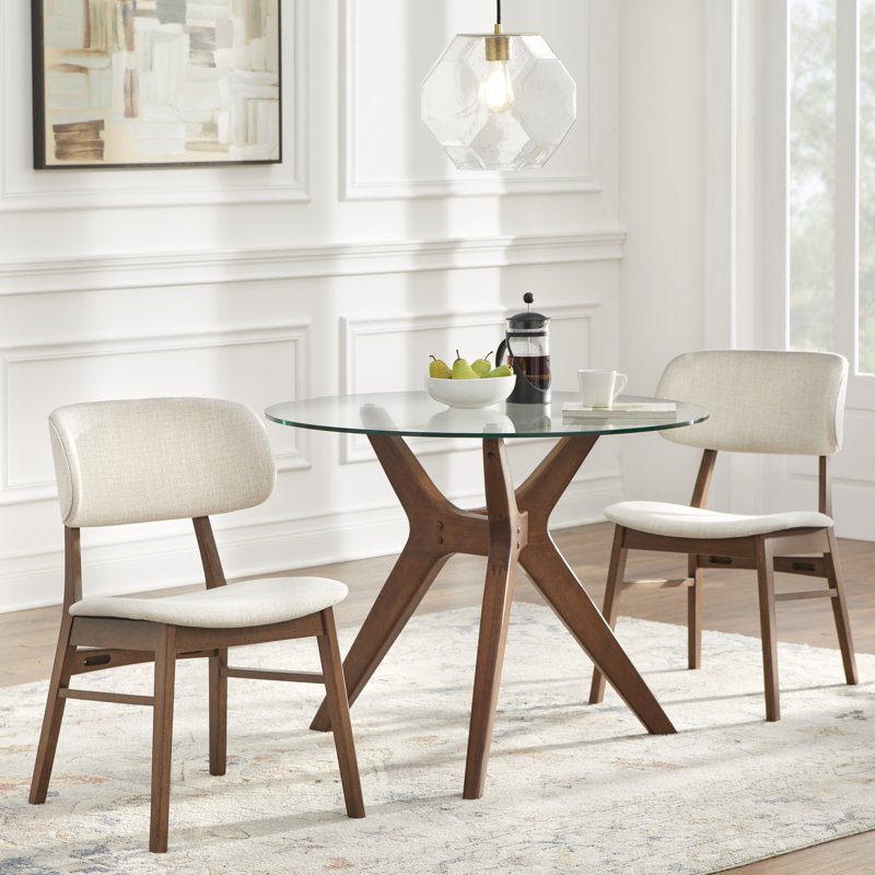 Toni Dinig Set, 3 Pieces: Table, 2 Chairs, Beige