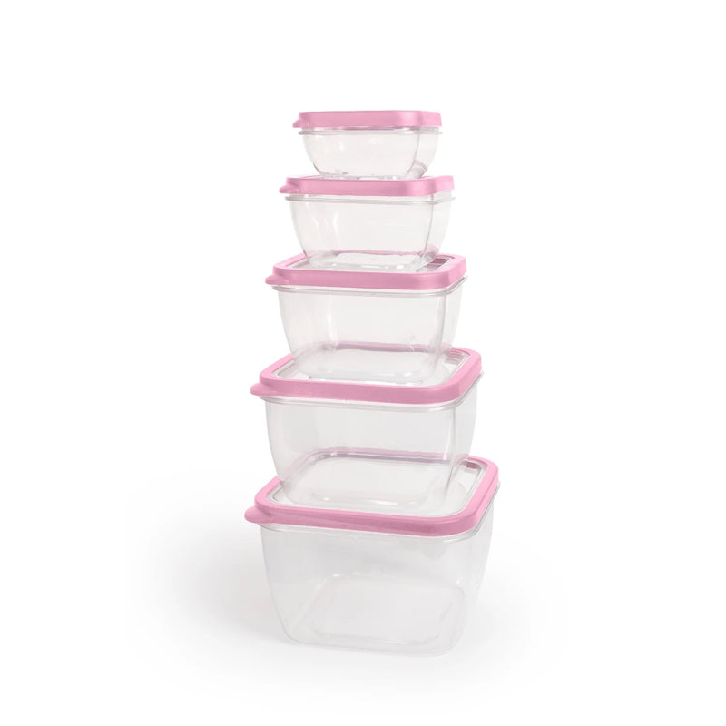 Contenant alimentaire Damiyan - Ensemble de 5, Rose