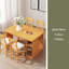 Ensemble de table de salle à manger à hauteur de comptoir en bois massif 60 po x l 30 po avec tablettes de rangement à 3 niveaux et chaises rembourrées pour 4-1184631523-1184631522