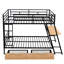 Lit superposé en métal noir avec bureau intégré et 2 tiroirs progressifs - Chambre double pour utilisation