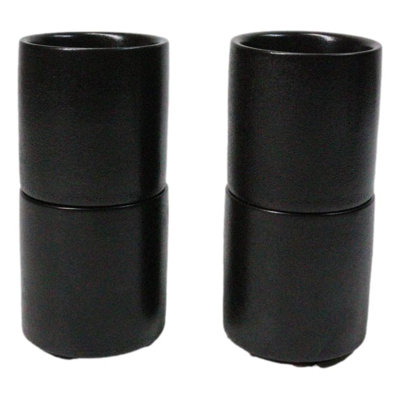 Set of 4 Kokuyo Black Minimalist Porcelain 1.25oz Ochoko Yuzu Sake Cups