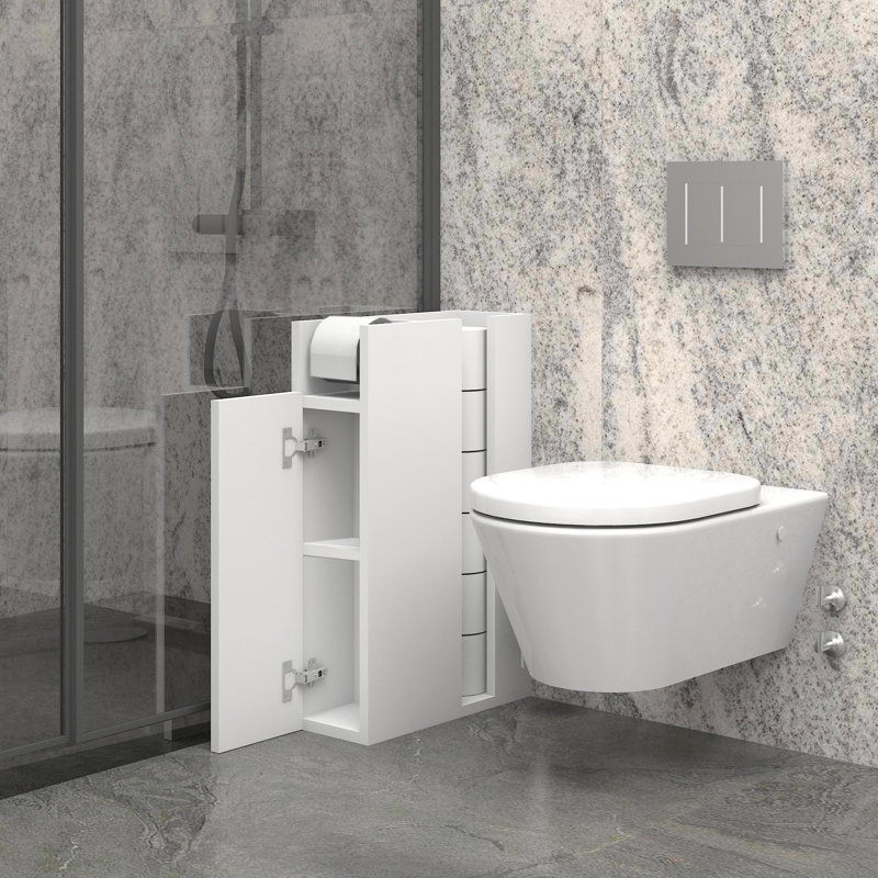Armoire de salle de bain moderne, blanche, 16,5 po x 26,0 po x 6,7 po | 100% panneau de particules enduit de mélamine, épaisseur: 0,7 pouce | Nombreuses tablettes, fixation murale | Solution de rangement élégante et fonctionnelle pour toute salle de bain