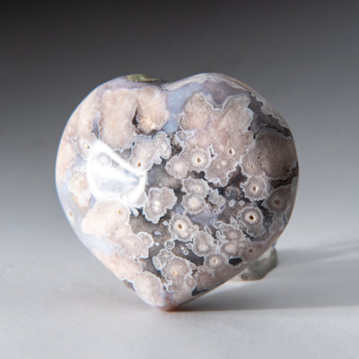 Genuine Polished Flower Agate (Medium) Heart from Madagascar